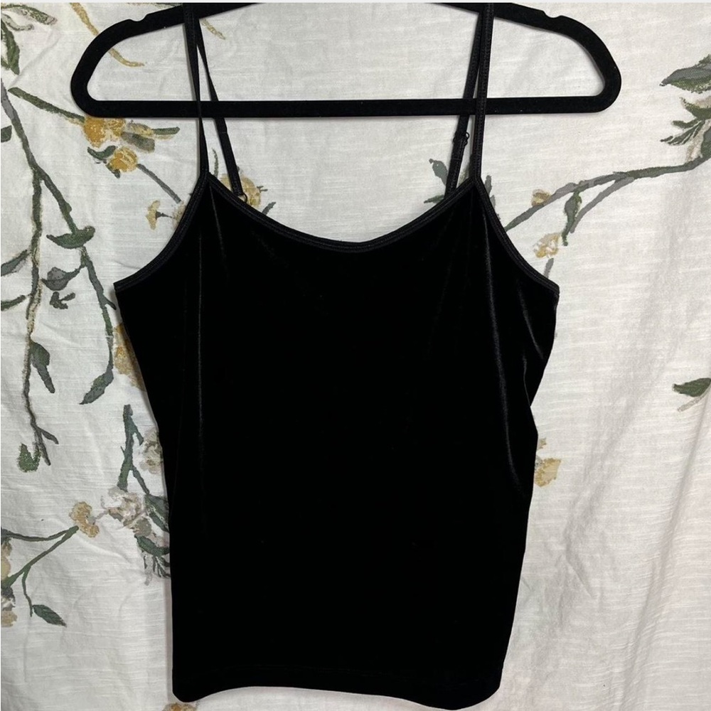 Black velvet chicos tank top